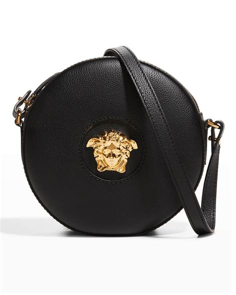 vintage round handbag ladies leather medusa versace|Versace la medusa monogram bag.